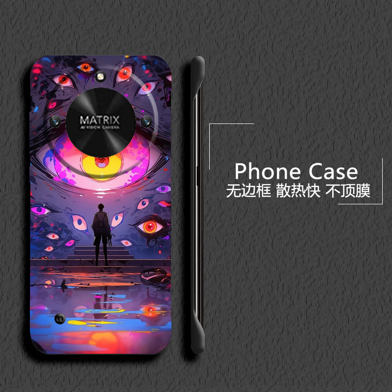 克苏鲁之眼适用华为荣耀x50手机壳x70i无边框x40gt散热x40i新款荣耀power半包x50i薄30pro+硬v30防摔v20套v10