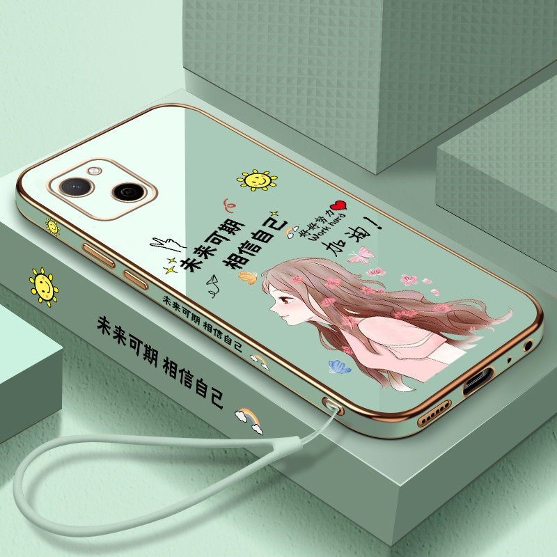 华为麦芒手机壳卡通可爱少女