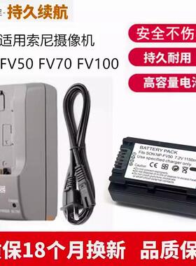适用索尼摄像机HDR-CX700E CX760E CX900E TD10电池NP-FV50充电器