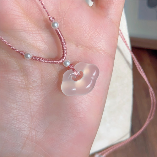 高冰祥云如意锁女生可爱清新挂坠