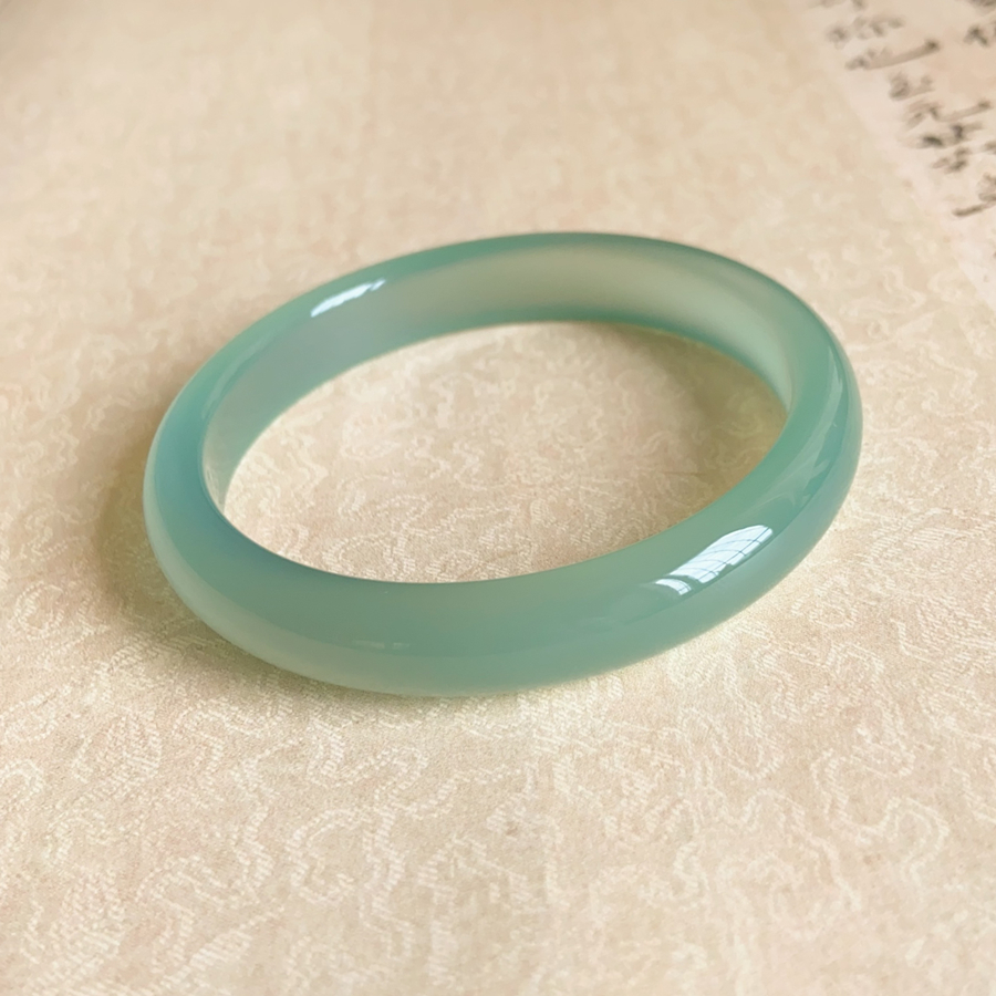 玉镯手镯扁条油青色正品玛瑙