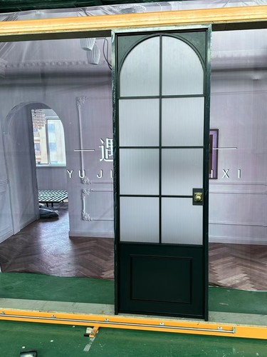 法式复古极简老钢窗定制格子玻璃门卫生间门钛镁铝合金厨房平开门