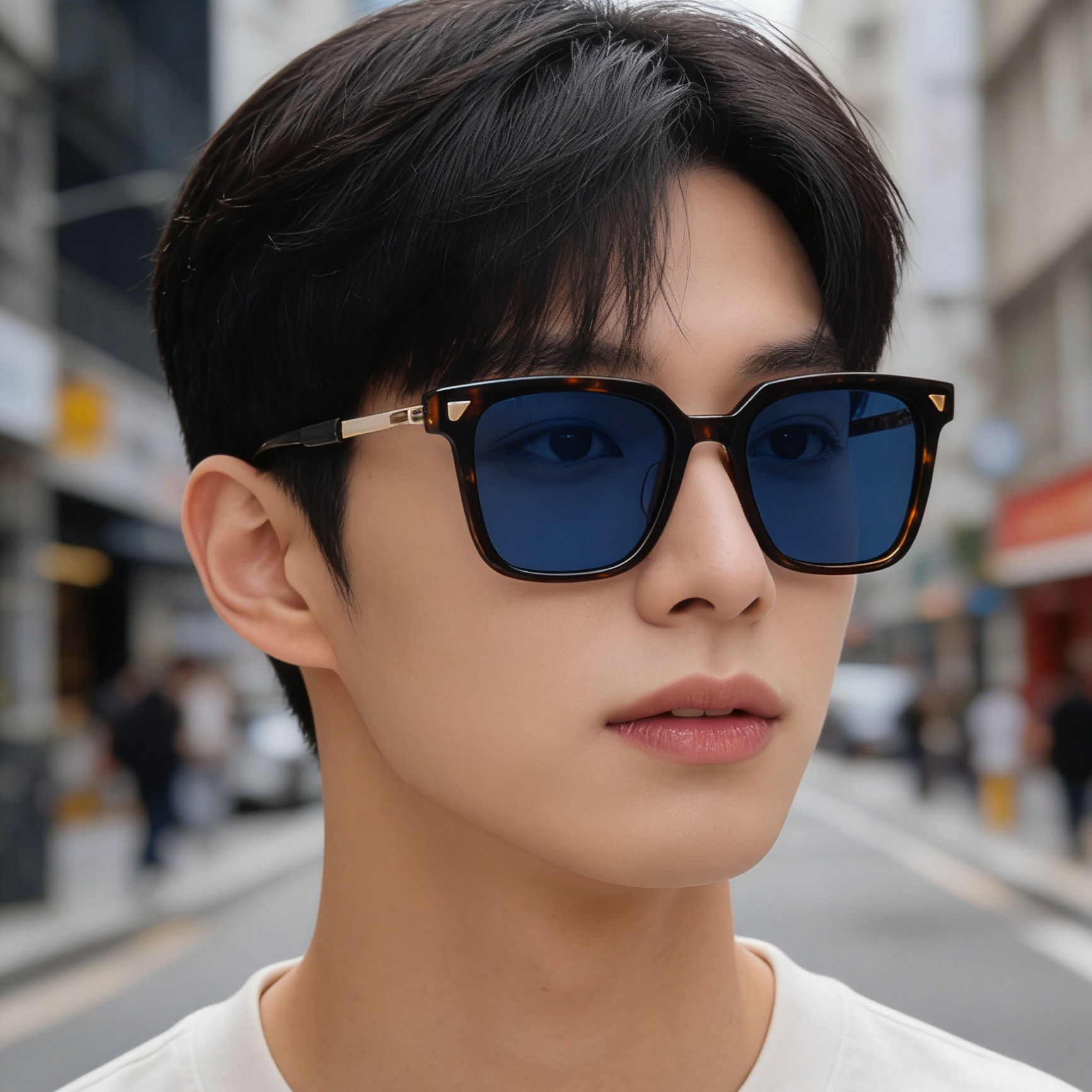 日本手制无螺丝质感板材偏光墨镜男KHOTY超轻钛素颜女UV400太阳镜