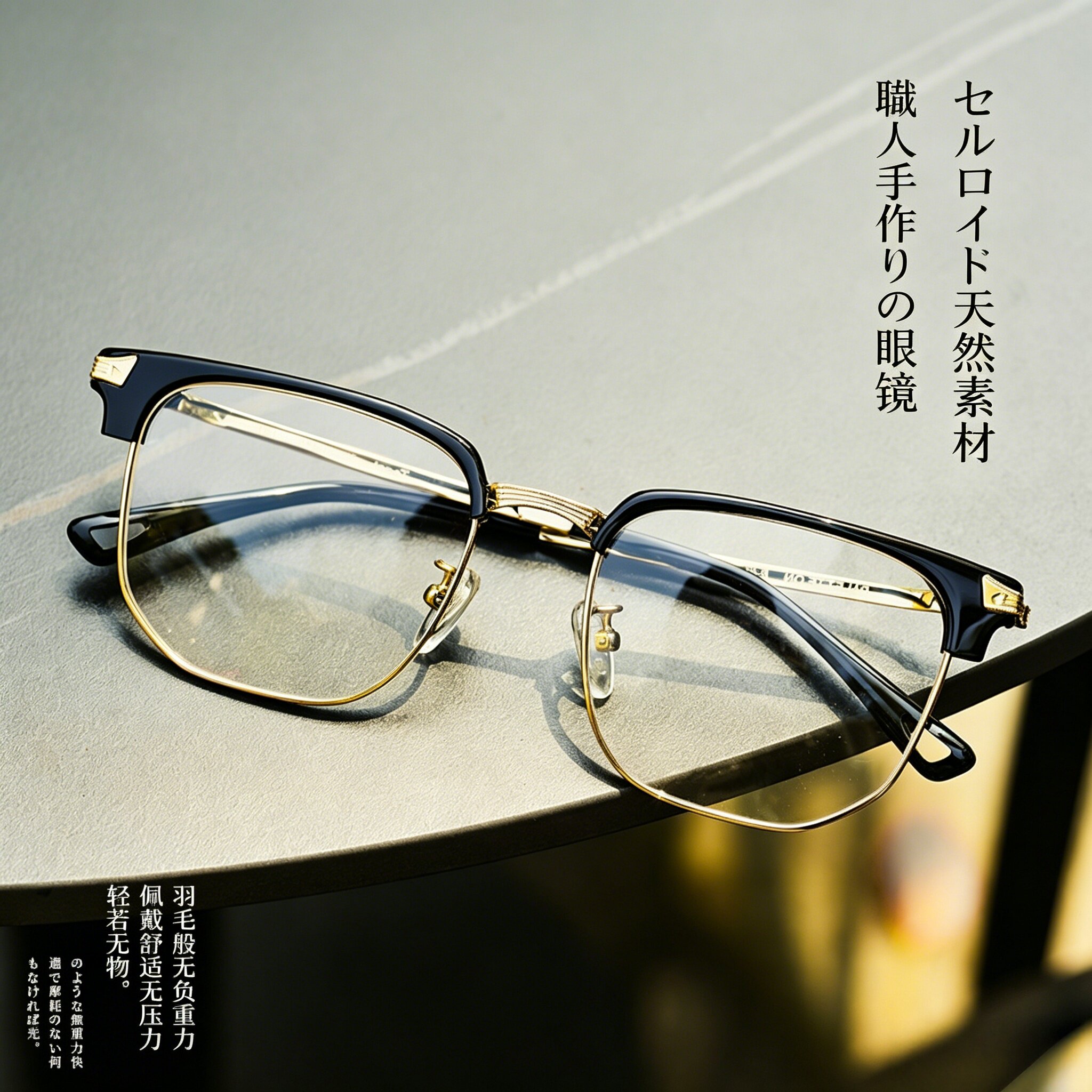 日本纯钛手制复古半框大脸眼镜男女潮KHOTY文艺近视防蓝光眉架轻