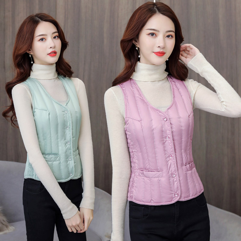 内穿修身风轻薄冬款打底羽绒马甲