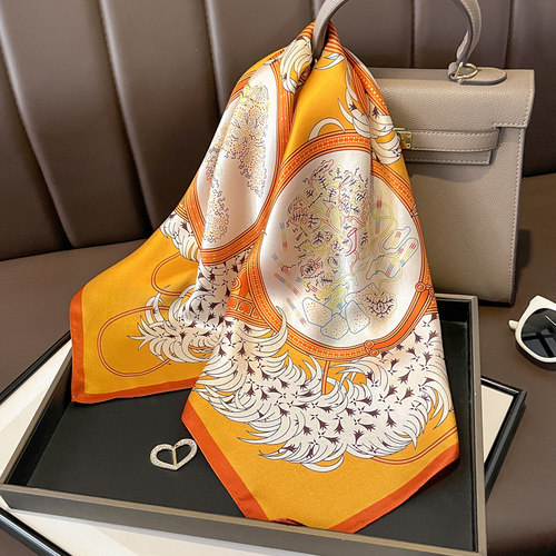 日系小丝巾四季围脖轻奢