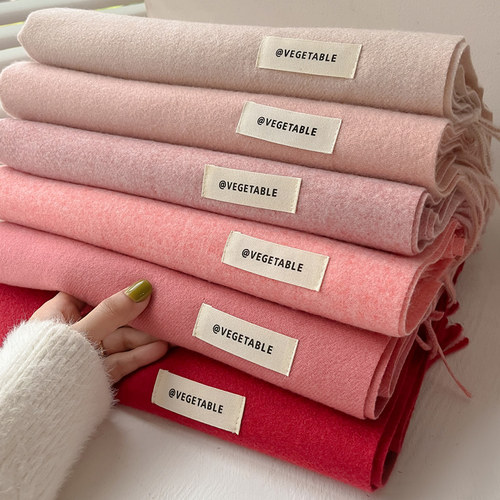 纯色围巾女冬季韩版披肩两用