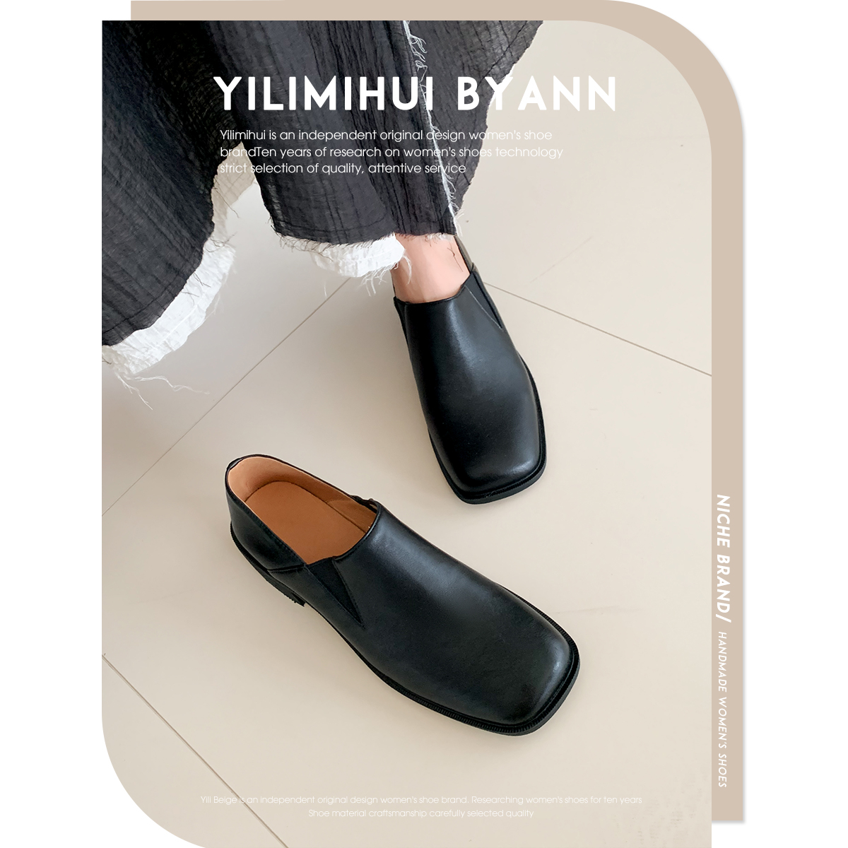 一力米灰单鞋通勤方头