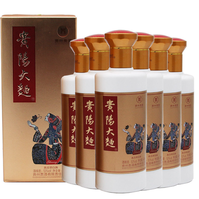 53度贵阳大曲小爽 480ml*6 贵州贵酒厂酱香型礼盒白酒
