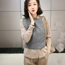 时尚马甲女时髦洋气今年流行马夹针织背心外搭叠穿圆领毛线坎肩