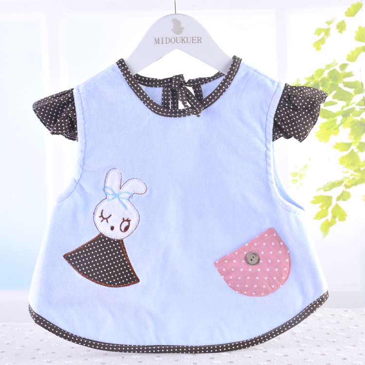 宝宝吃饭兜婴儿童天鹅绒口水巾防水围嘴食饭衣婴儿纯棉围兜包邮