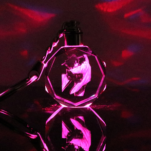 原创现货 空之境界周边挂件 两仪式发光水晶钥匙扣 cos 可定做