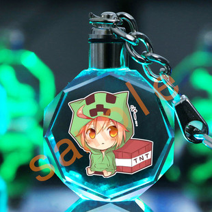 我的世界钥匙扣书包小挂件饰周边发光玩具公仔末影苦力骷髅马礼物