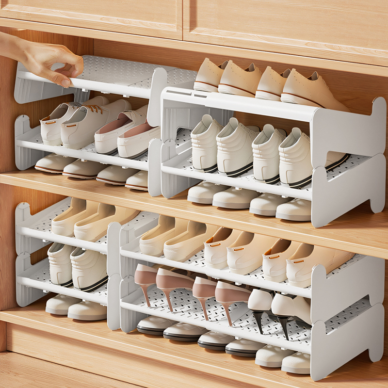 鞋架家用伸缩可调节收纳鞋柜鞋托