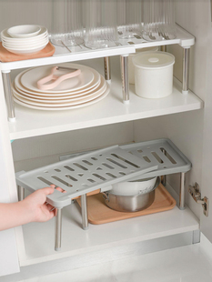 可伸缩下水槽置物架橱柜柜子收纳分层架子隔板厨房用品家用大全