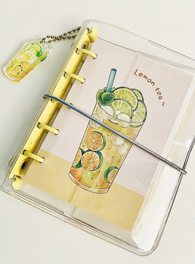 海岛日记 | 原创黄色饮品插画m5手帐活页本Pvc封面便签内页记事本
