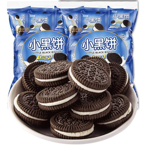 比比赞小黑饼43包夹心饼三层口感