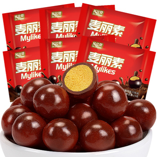 比比赞麦丽素桶装巧克力豆糖果零食散装小包装批发MS（代可可脂）