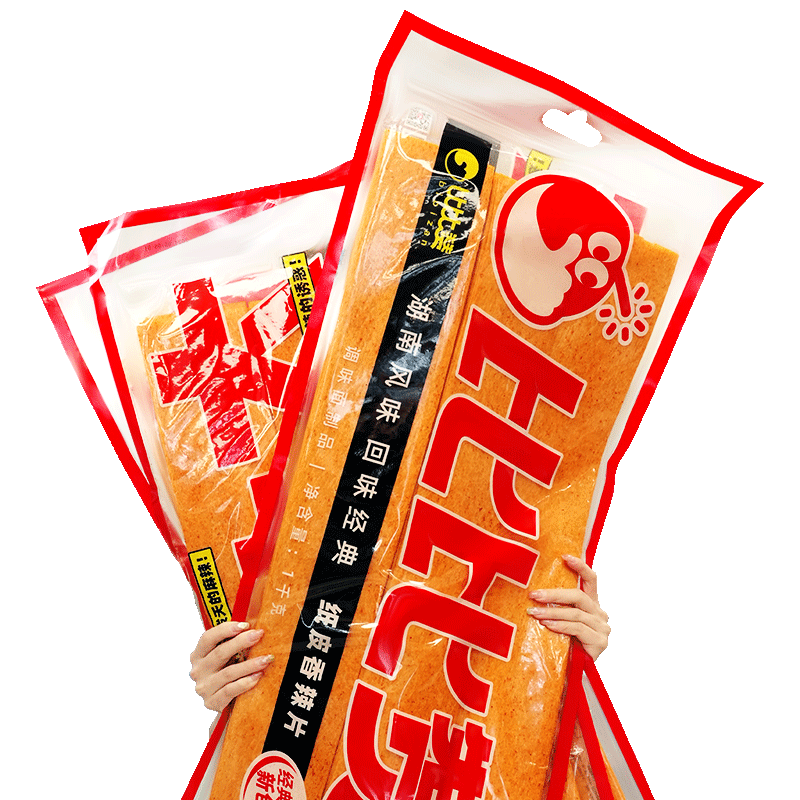 比比赞巨型超大辣条片一袋2斤装