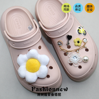 赵丽颖款crocs泡芙鞋花卡通可爱