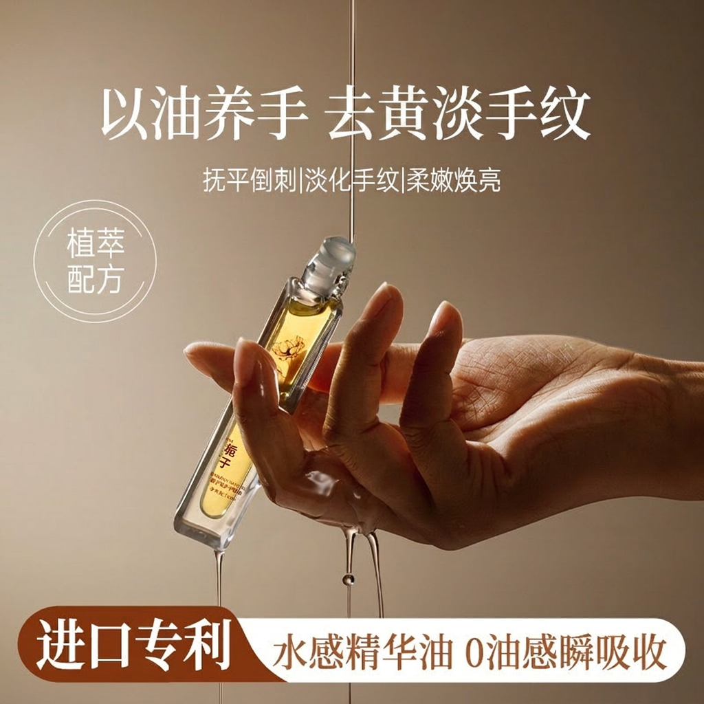 指缘滚珠精油护手霜滋润保湿去手纹倒刺女士手部护甲营养笔甲缘油