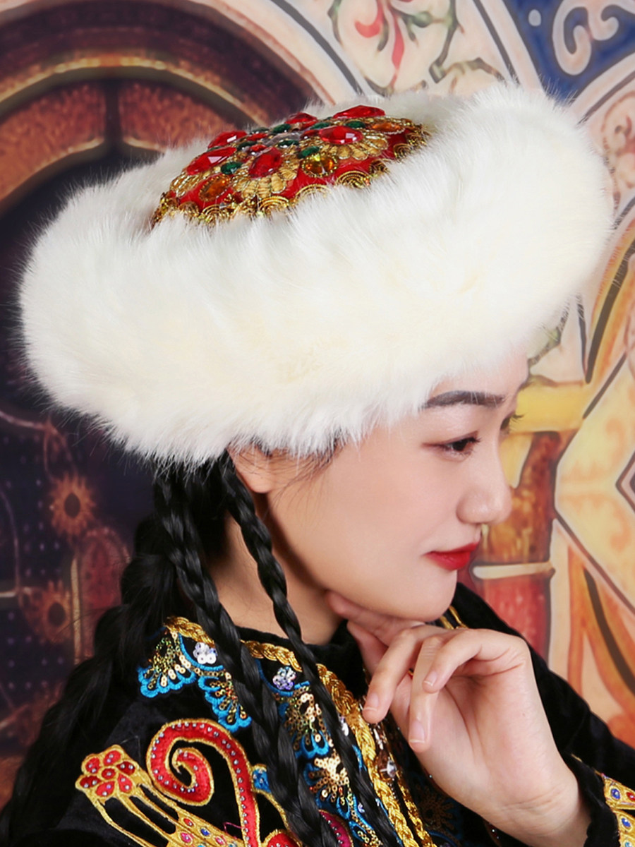 新疆舞高定款演出小花帽民族特色女士舞蹈头饰维吾尔族舞台表演帽