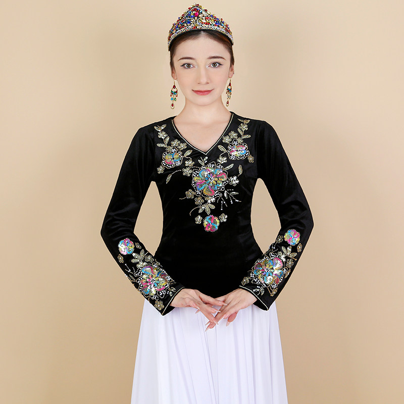 手工串珠绣新疆舞蹈服上衣