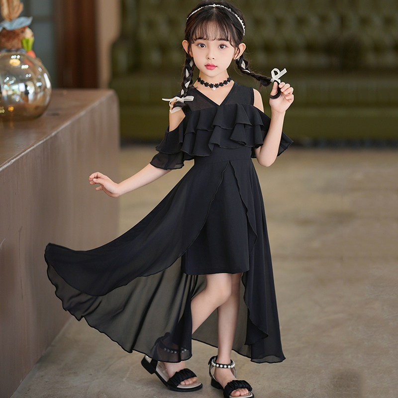 女童夏装连衣裙2025新款雪纺洋气夏天裙子中大童夏季女孩沙滩长裙