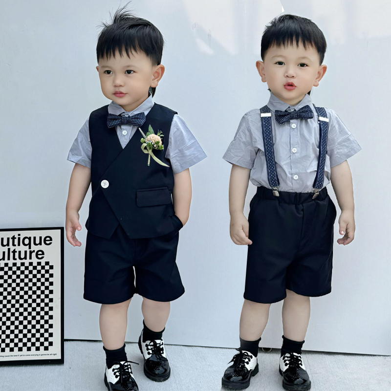男童西装套装夏季小主持人演出服