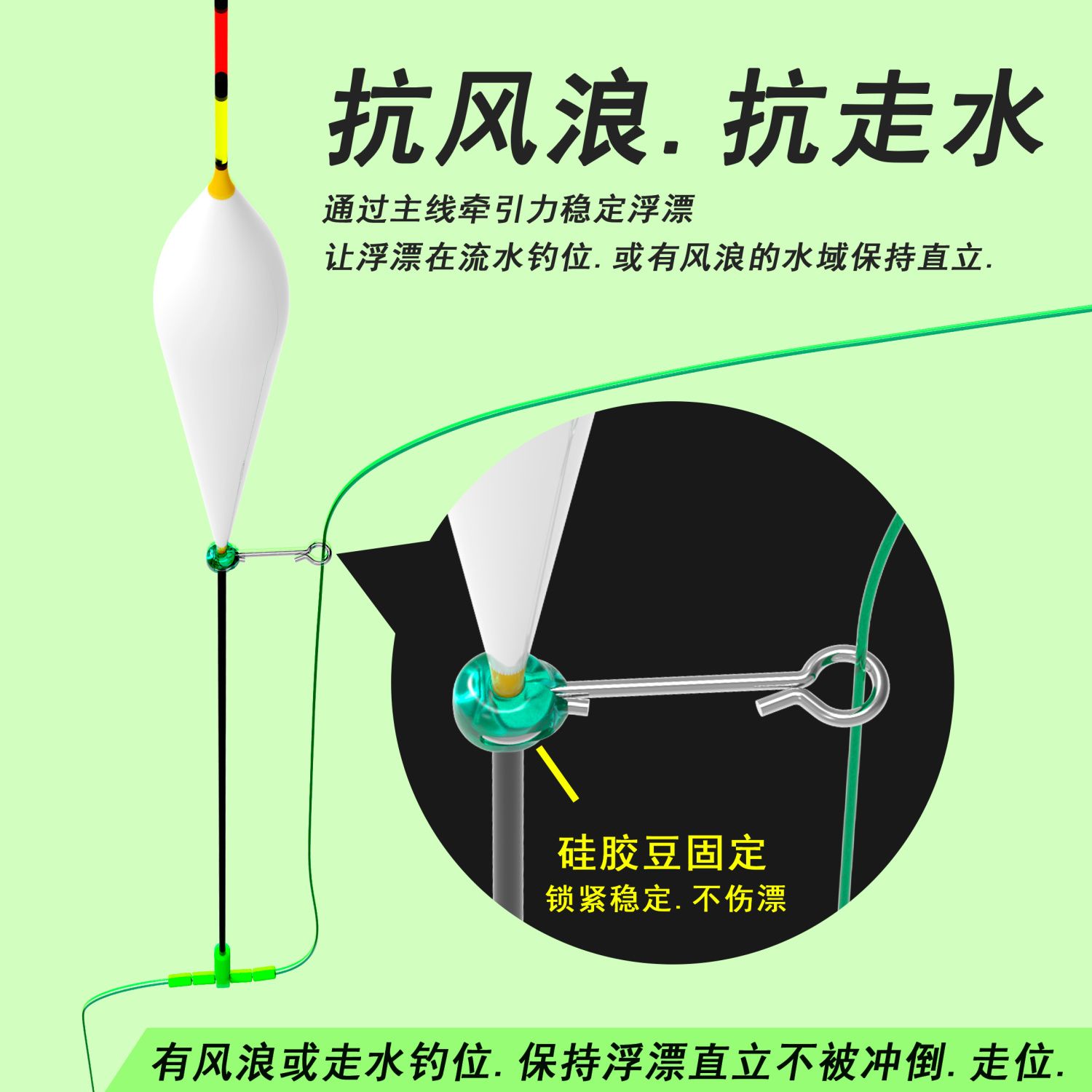 定漂挂钩防走水抗风浪订漂挂勾卡扣定票漂座可拆卸稳定浮漂固定器