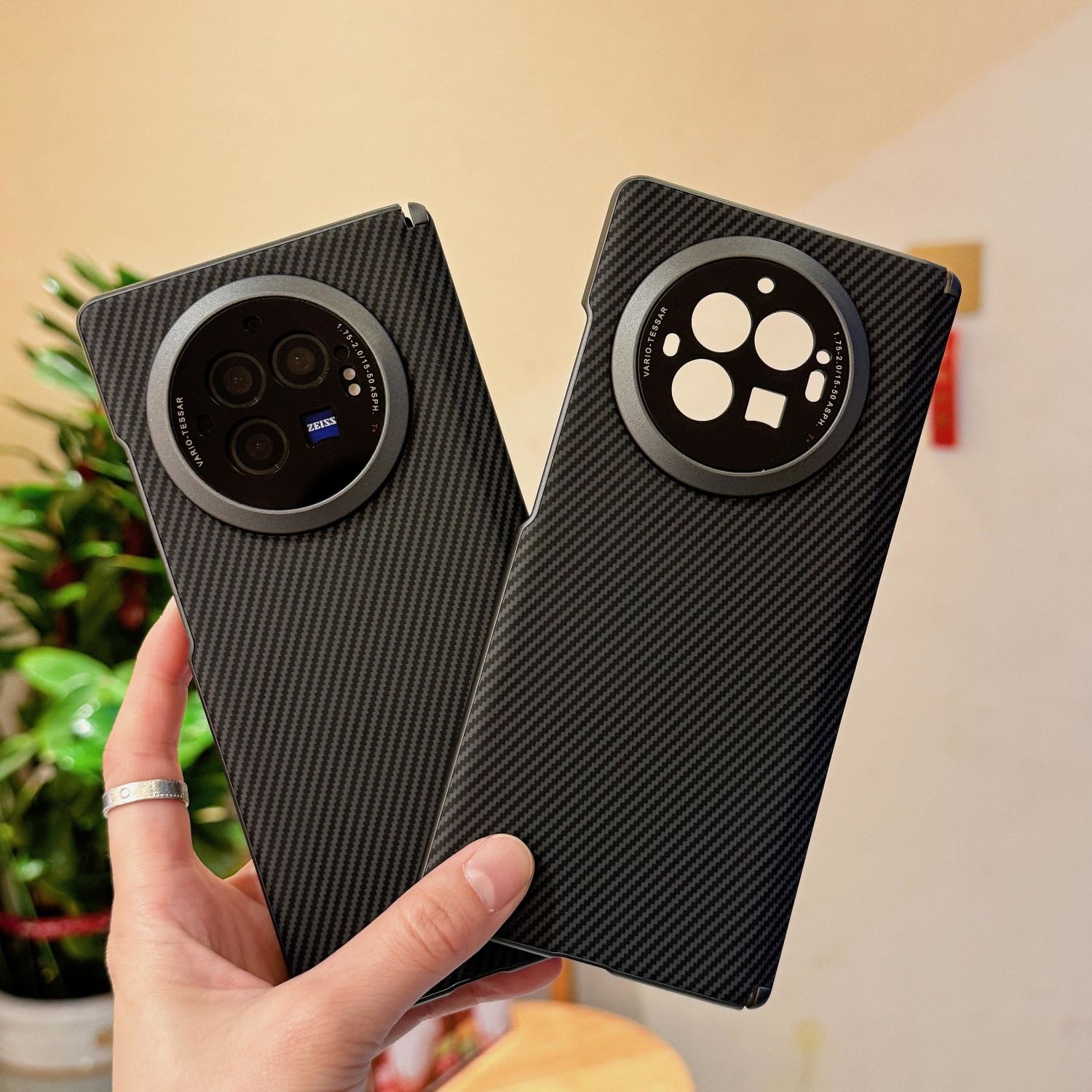 适用vivoXFold3Pro手机壳新款中轴磁吸XFold3全包铰链凯夫拉纹保护套碳纤维