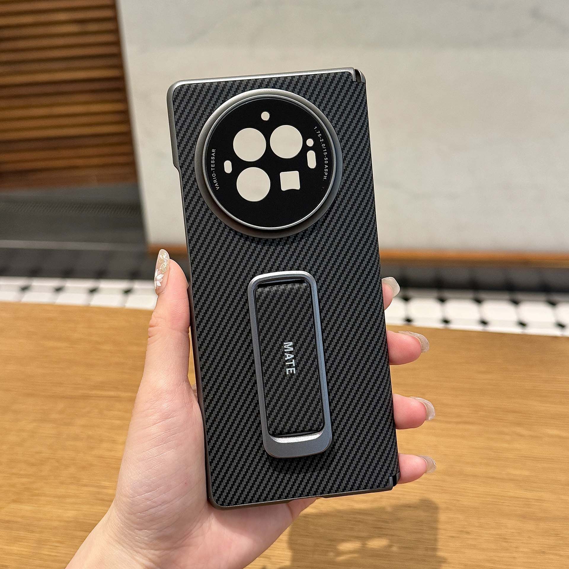 vivoxfold3手机壳xfold3pro腕带旋转支架包中轴磁吸保护凯夫拉纹