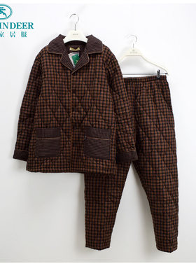 三层加厚冬季里外纯棉家居服秋鹿