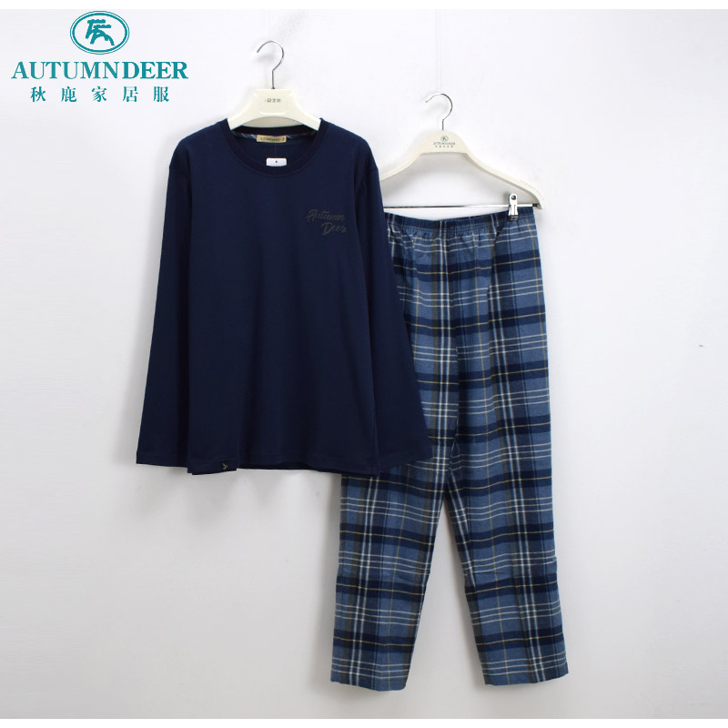 纯棉睡衣秋鹿休闲男士