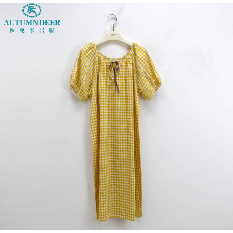 秋鹿梭织纯棉夏季简约家居服