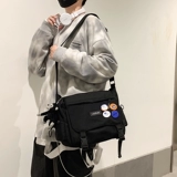 Сумка через плечо для отдыха, черная вместительная и большая сумка на одно плечо