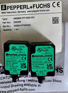 UBE800-F77-SE2-V31倍加福对射型超声波传感器订货号：233248现货