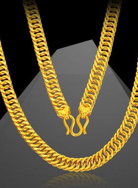 男士越南沙金马鞭项链仿真24K金