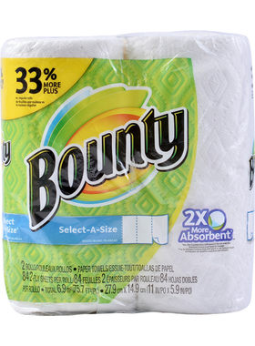 Bounty 美国进口帮庭厨房用纸84张x2卷 双层 宝洁公司 吸油吸水力