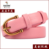 带 女士腰带细头层牛皮软设计感百搭裤 新款 啄木鸟女皮带真皮时尚