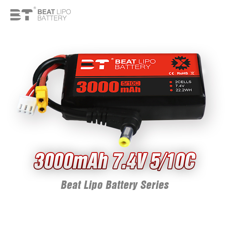 BT LIPO电池3000mAh/5000mah 2S/7.4V/5/10C/FPV眼镜电池