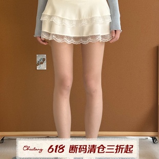 恭K呐0331 0505纯欲芭蕾风甜美蕾丝花边a字蛋糕半身短裙子夏季