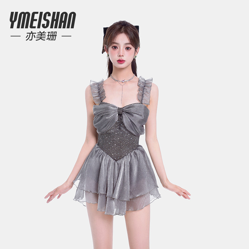 亦美珊连体泳衣女款2025新款高级感少女绝美显瘦遮肉独特漂亮泳装