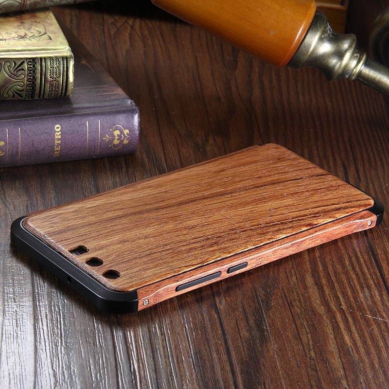 iy Rosewood Aluminum Metal Frame Wood Bumper Wooden Back Case Cover for Huawei P10 Plus & Huawei P10