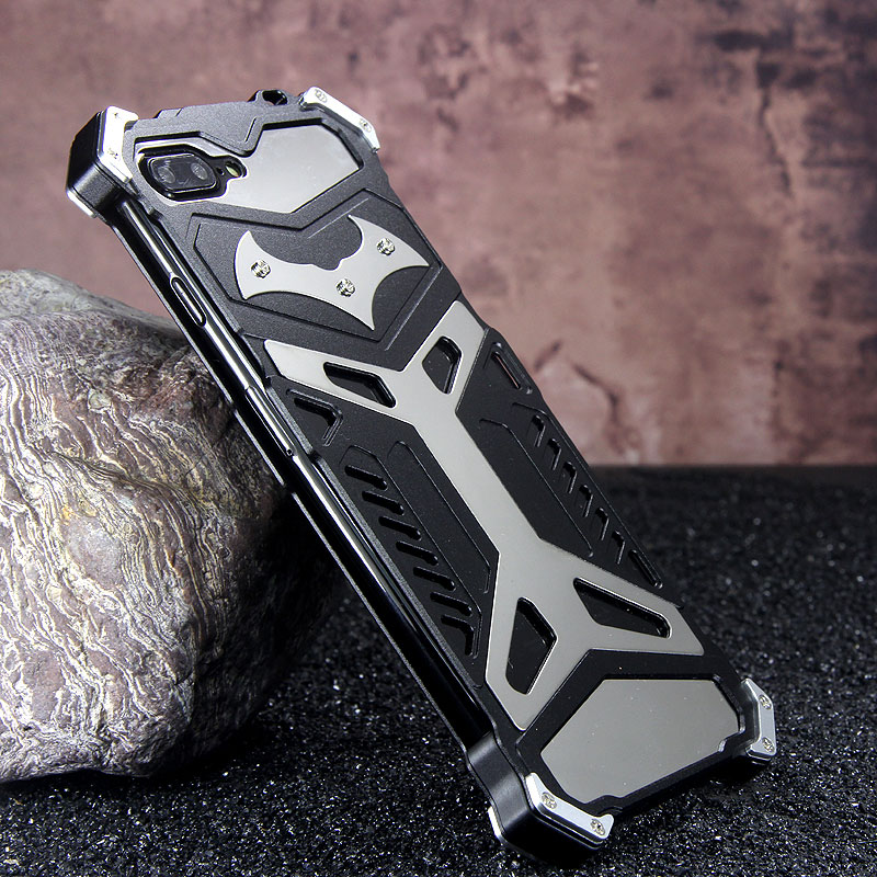 Crescent Knife Batman Stainless Steel Mirror Shockproof Aluminum Metal Case Cover for Apple iPhone 7 Plus & iPhone 7