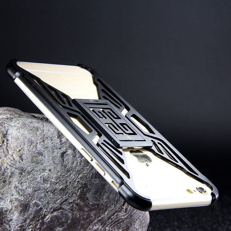 iy Metror Butterfly Aluminum Shell Shockproof Aerospace Metal Case Cover with Kickstand for iPhone 6S Plus & iPhone 6S