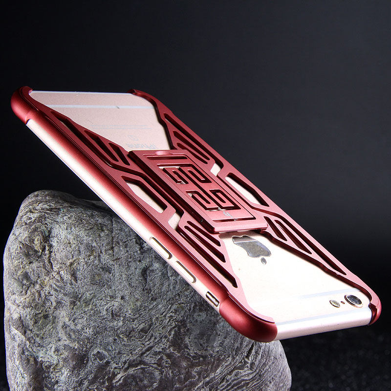iy Metror Butterfly Aluminum Shell Shockproof Aerospace Metal Case Cover with Kickstand for iPhone 6S Plus & iPhone 6S