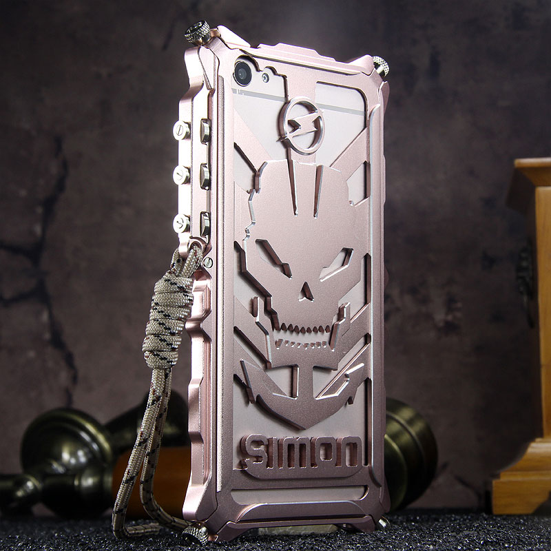 SIMON Mechanical Arm Skull Punk Premium Aluminum Metal Bumper Shockproof Case Cover for vivo X7 & vivo X7 Plus