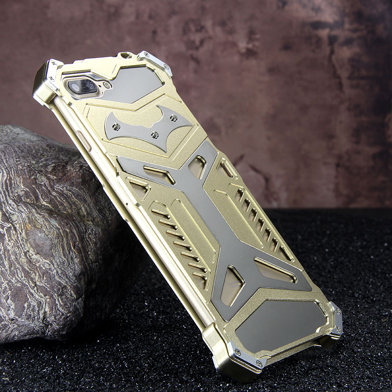 Crescent Knife Batman Stainless Steel Mirror Shockproof Aluminum Metal Case Cover for Apple iPhone 7 Plus & iPhone 7