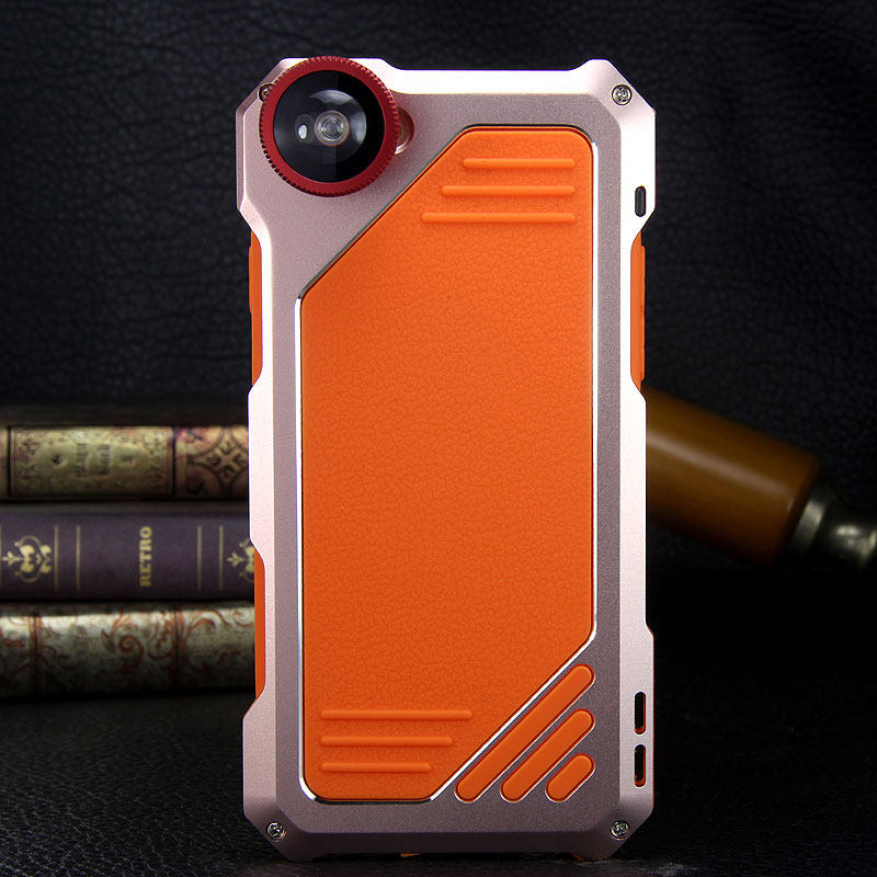 R-Just 3 in 1 Fisheye+Macro+Wide Angle Camera Lens IP54 Waterproof Dustproof Shockproof Silicone Aluminum Metal Heavy Duty Case Cover for Apple iPhone 6S Plus/6 Plus & iPhone 6S/6 & iPhone SE/5S/5
